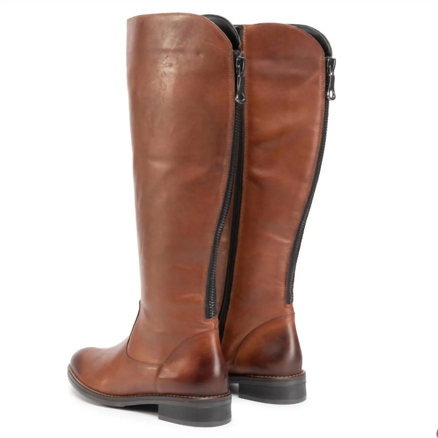 Women's Knee High Boots In Tan