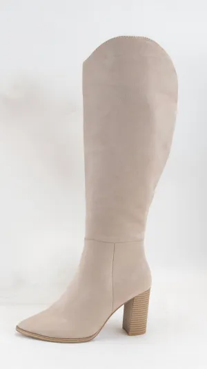 Women's Knee High Suede Boot In Clay