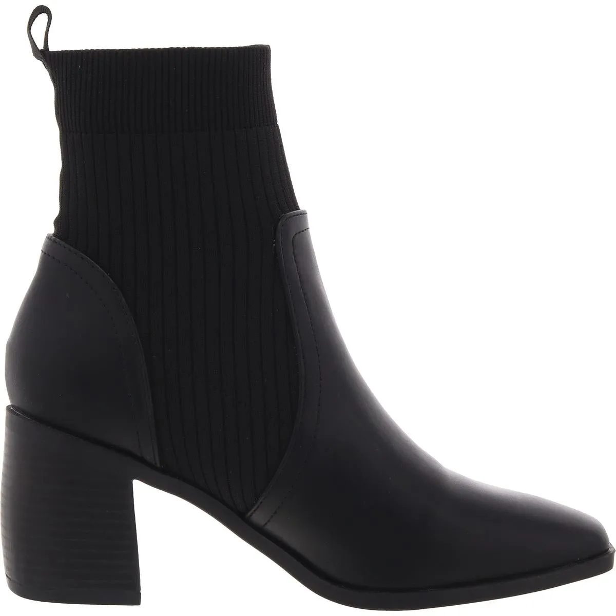 Womens Knit Faux Leather Booties