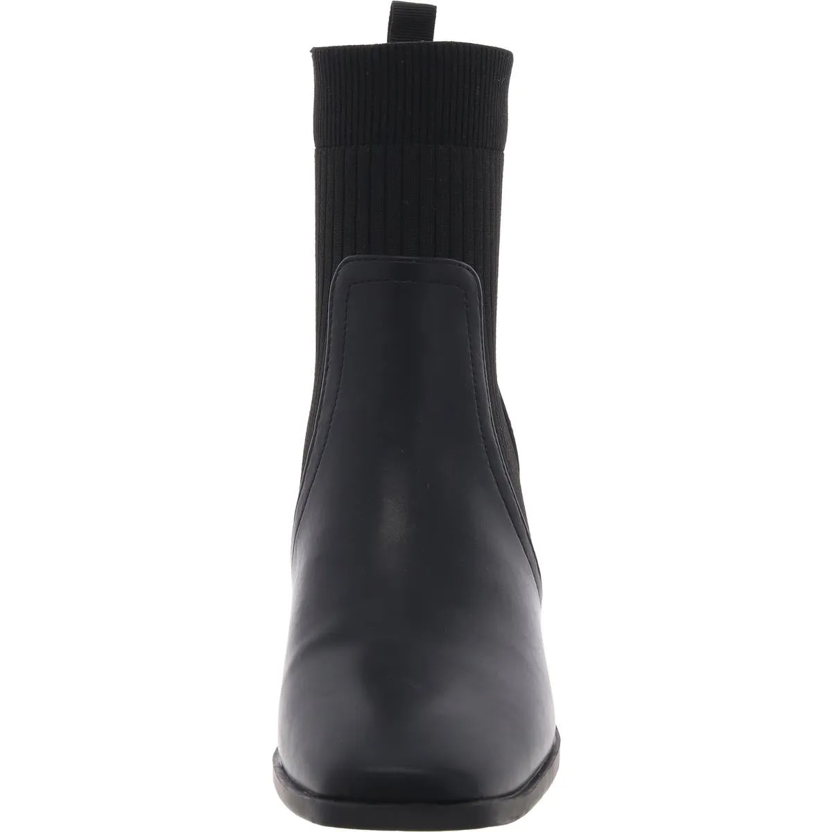 Womens Knit Faux Leather Booties