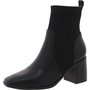 Womens Knit Faux Leather Booties