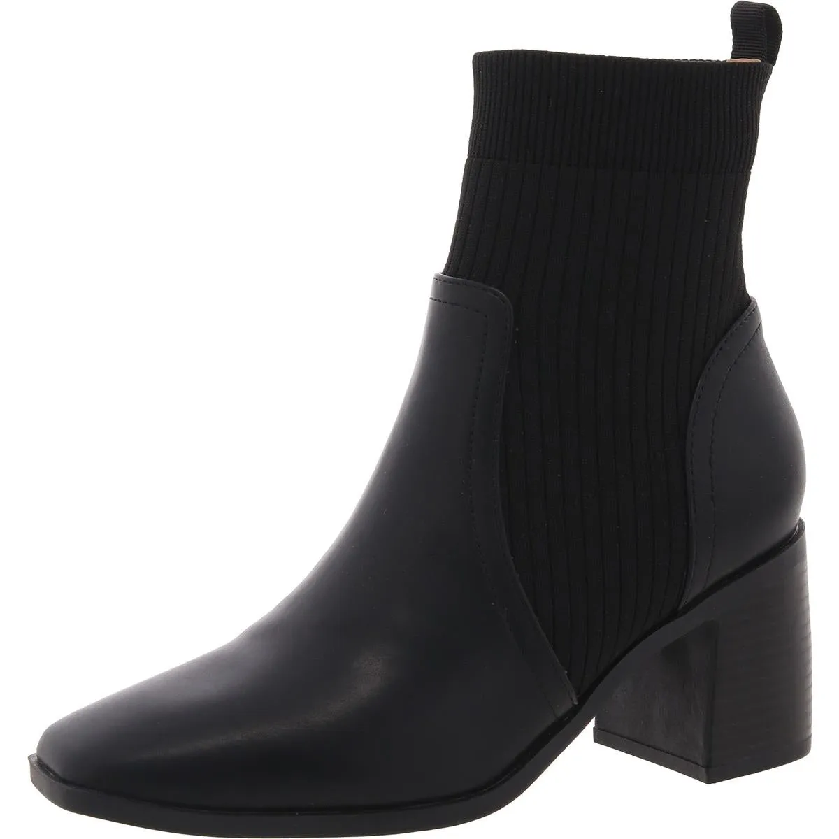 Womens Knit Faux Leather Booties
