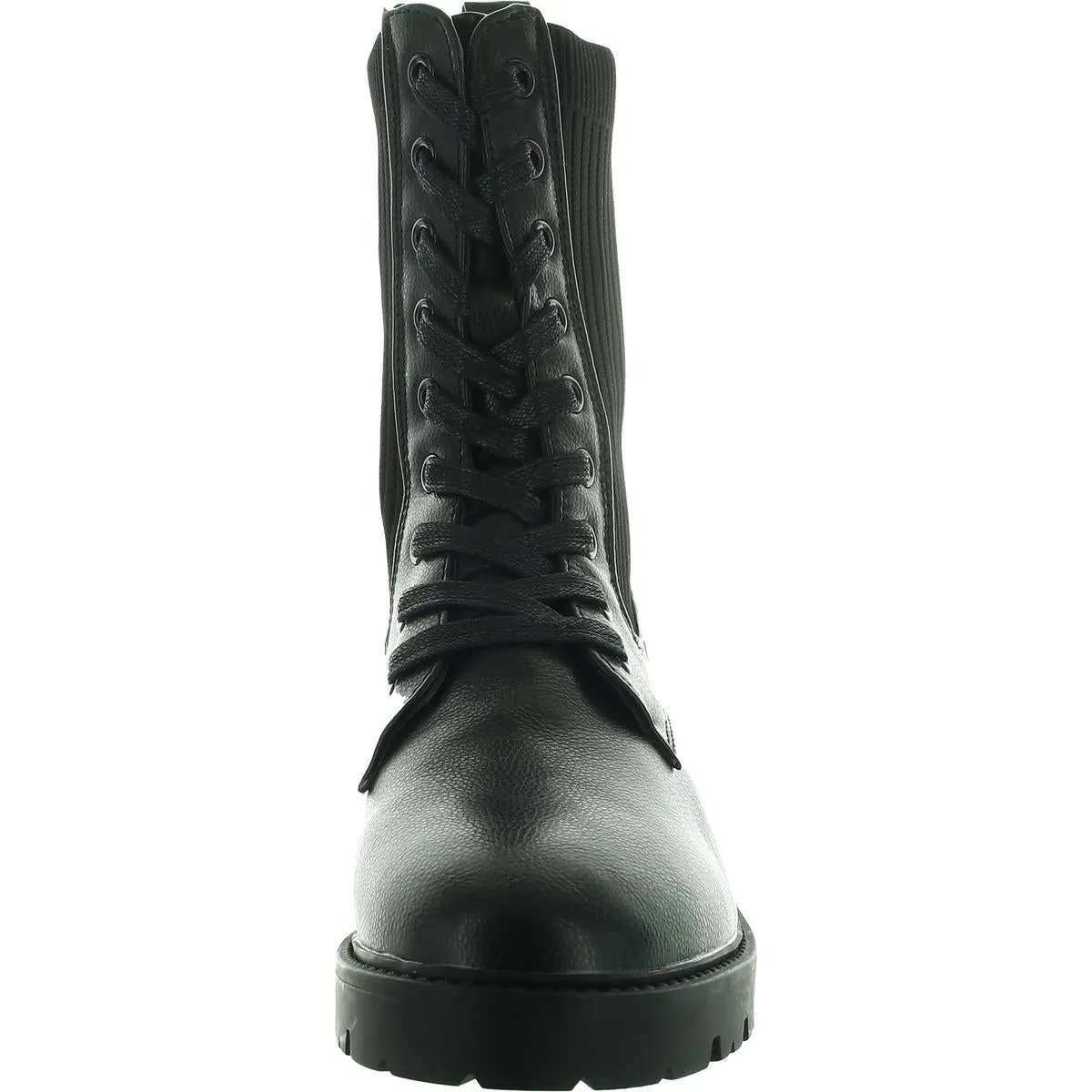 Womens Lace-Up Faux Leather Combat & Lace-Up Boots