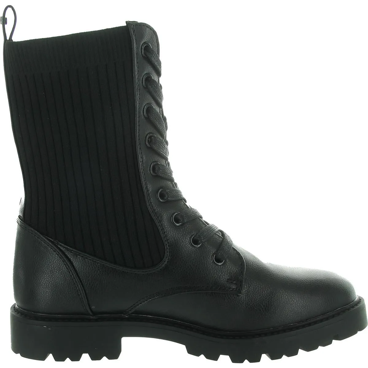 Womens Lace-Up Faux Leather Combat & Lace-Up Boots