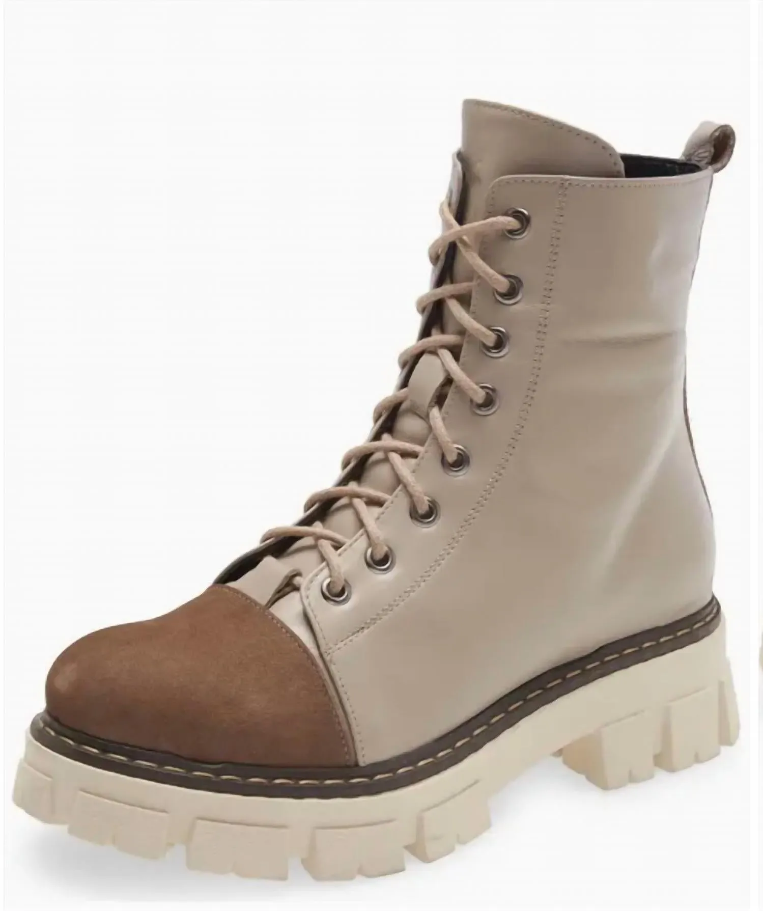 Women's Leather Braden Bootie In Taupe Combo