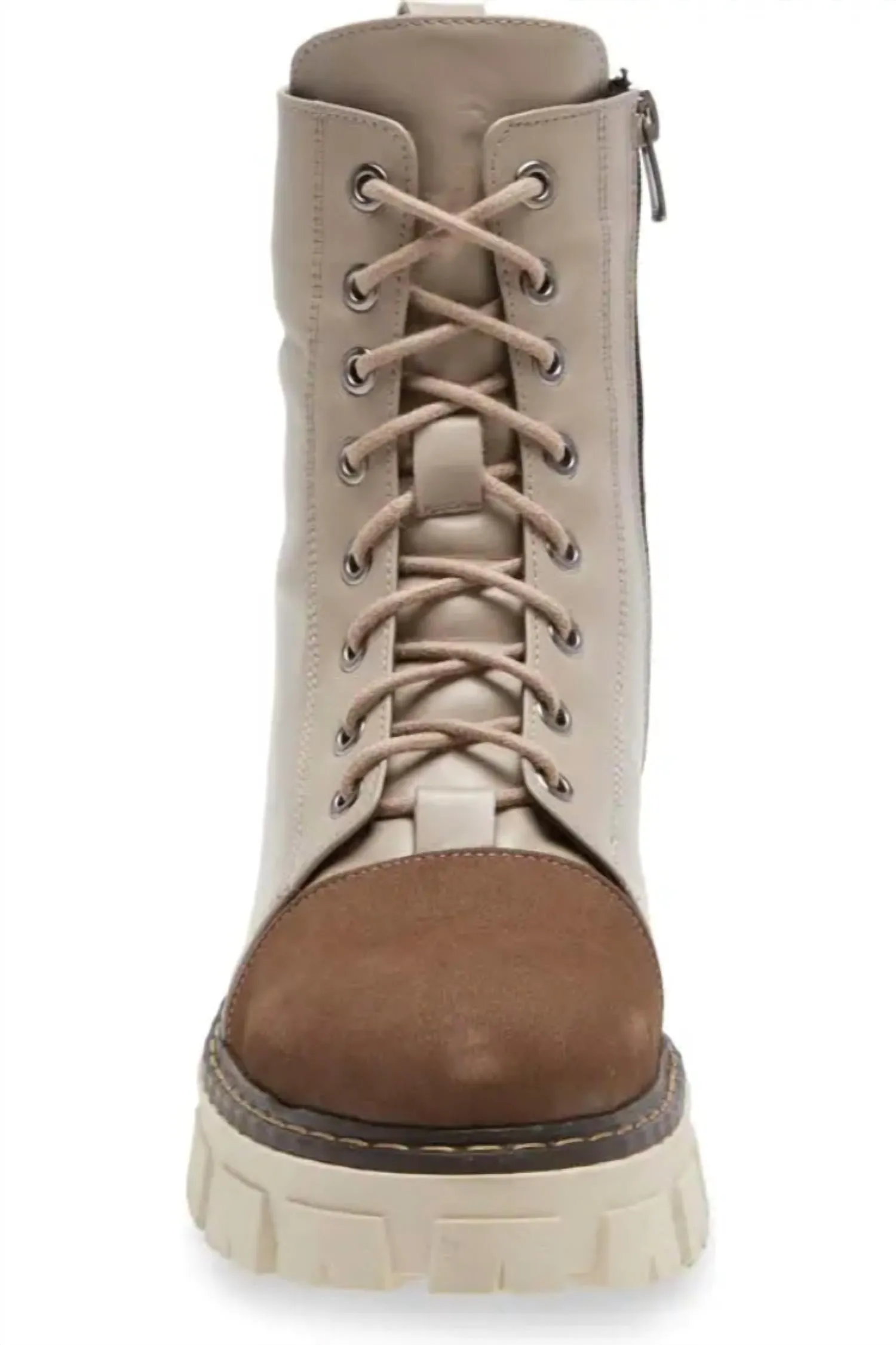 Women's Leather Braden Bootie In Taupe Combo