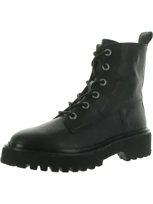 Womens Leather Platform Combat & Lace-Up Boots