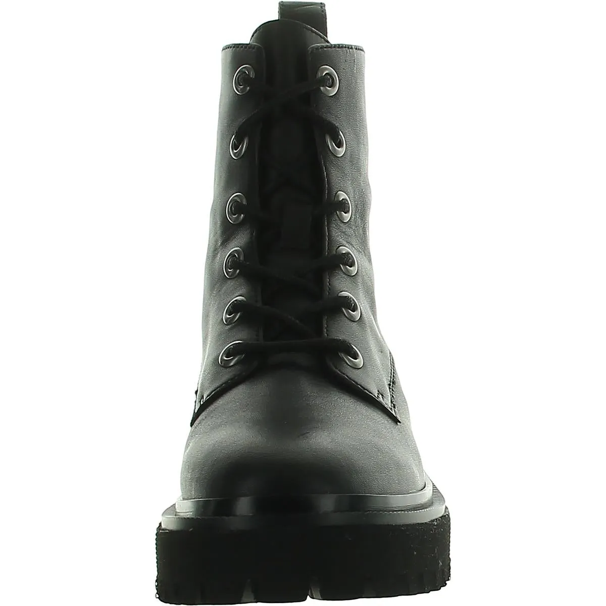 Womens Leather Platform Combat & Lace-Up Boots