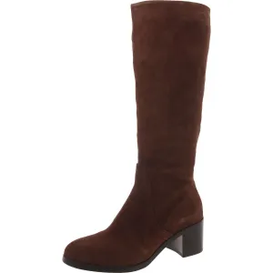 Womens Leather Pull On Knee-High Boots