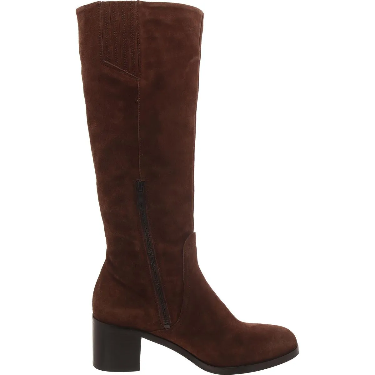 Womens Leather Pull On Knee-High Boots