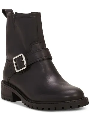Womens Leather Zip Up Motorcycle Boots