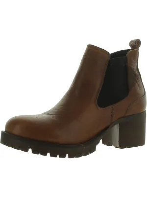 Womens Leather Zipper Ankle Boots