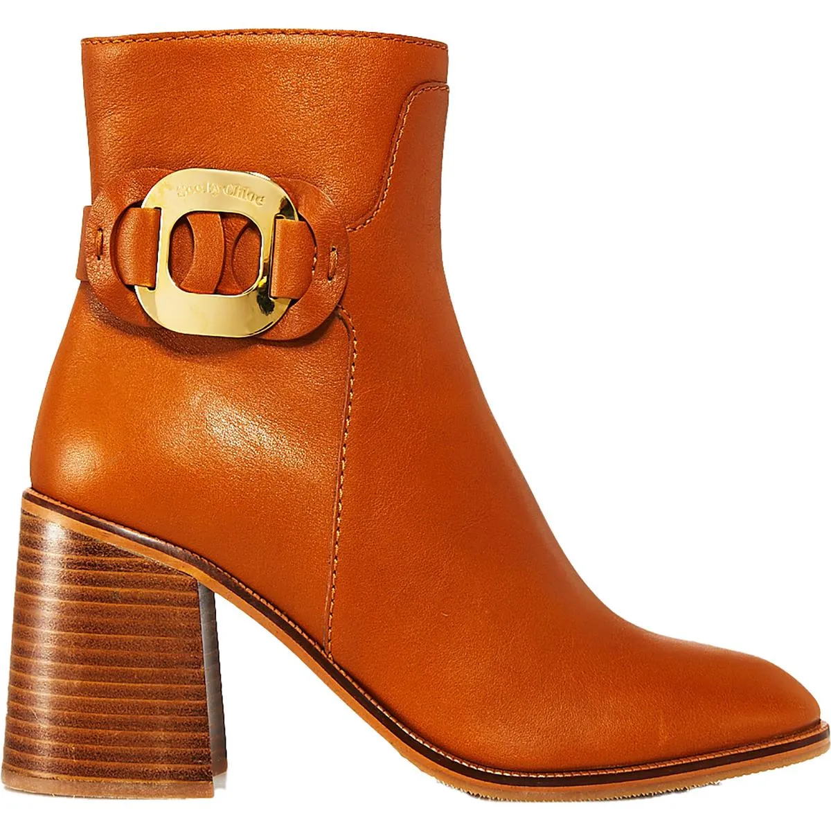 Womens Leather Zipper Booties