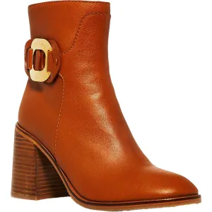 Womens Leather Zipper Booties