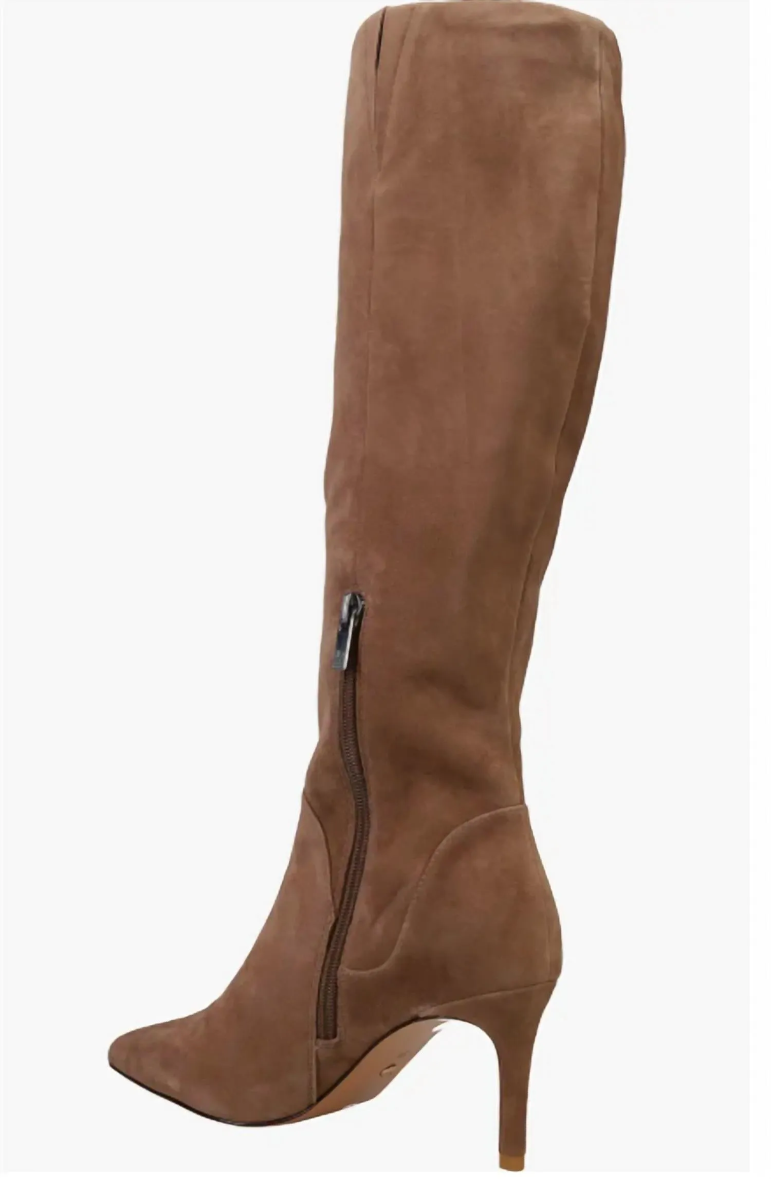 Women's Lidya Knee High Boot In Taupe Kid Suede