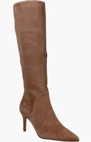 Women's Lidya Knee High Boot In Taupe Kid Suede