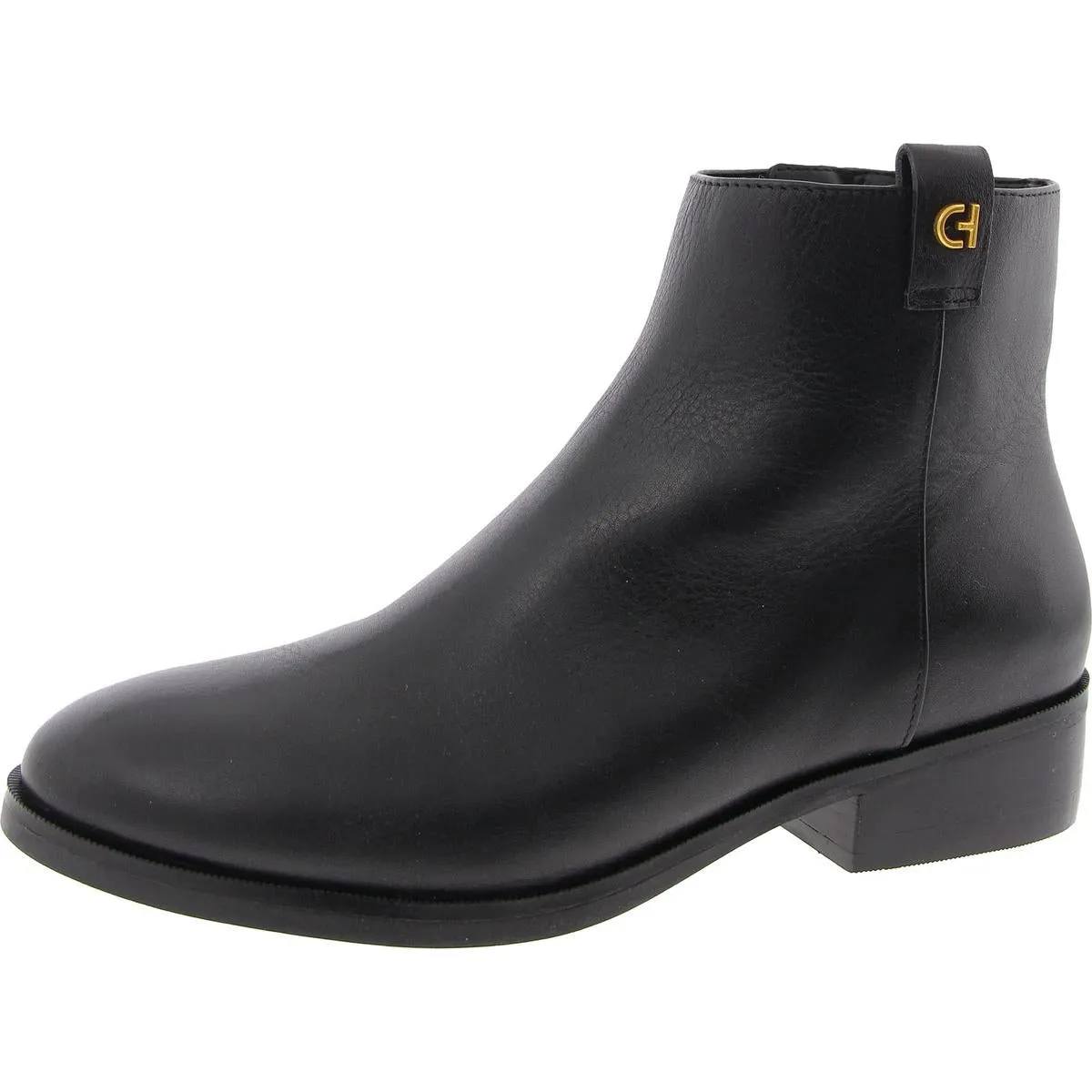Womens Logo Faux Leather Chelsea Boots