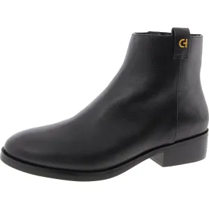 Womens Logo Faux Leather Chelsea Boots