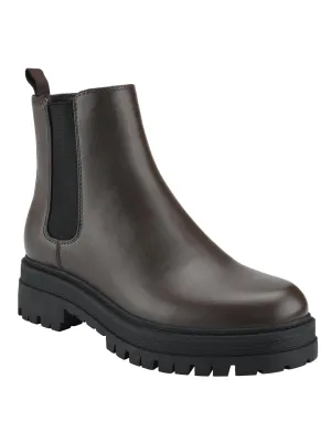 Womens Lug Sole Round Toe Chelsea Boots