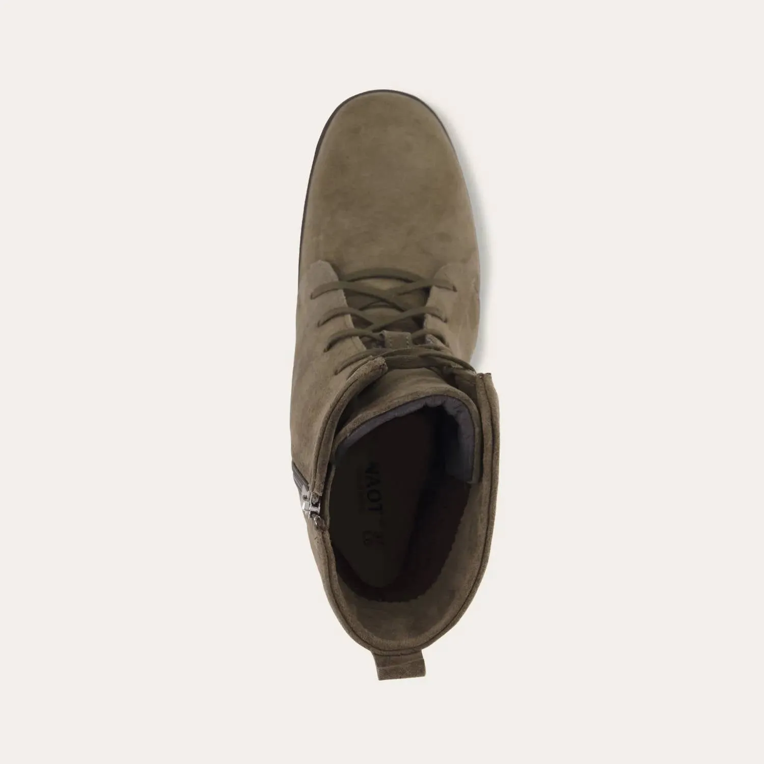 Women's Majesty Tie Boots - Medium In Oily Olive Suede