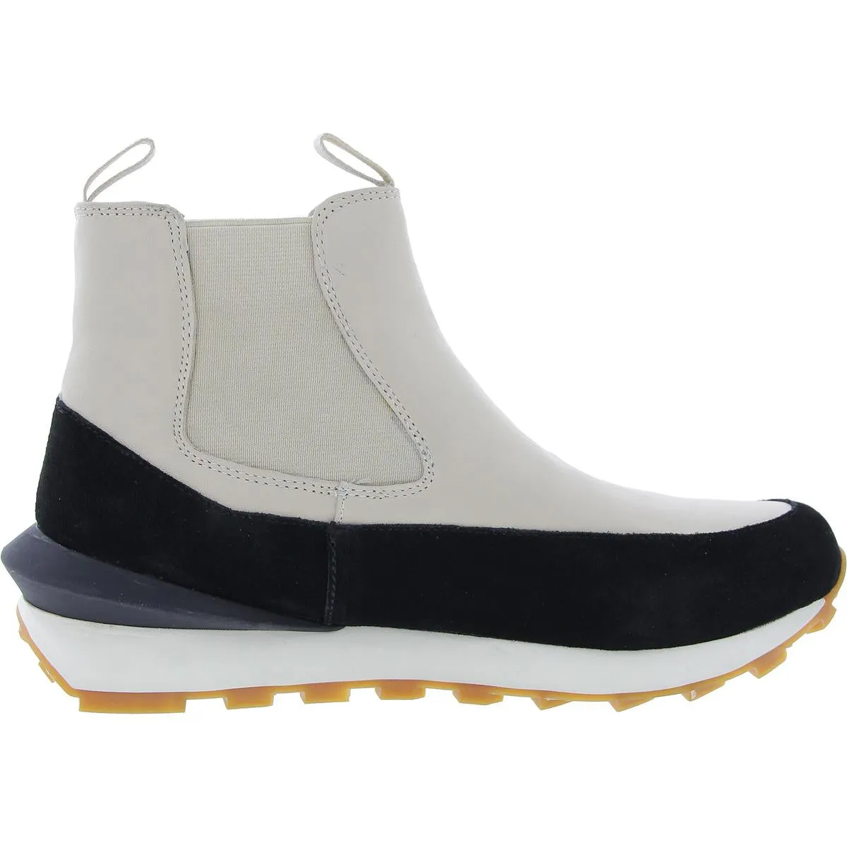 Womens Mixed Media Leather Ankle Boots