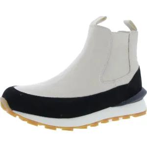 Womens Mixed Media Leather Ankle Boots
