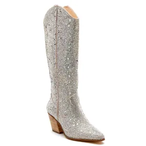 Women's Nashville Rhinestone Boots In Silver