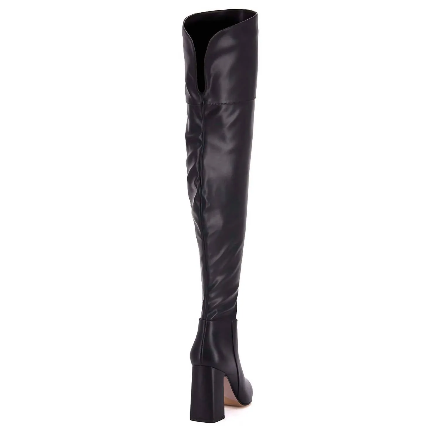 Women's Over The Knee Leatherette Boots In Black
