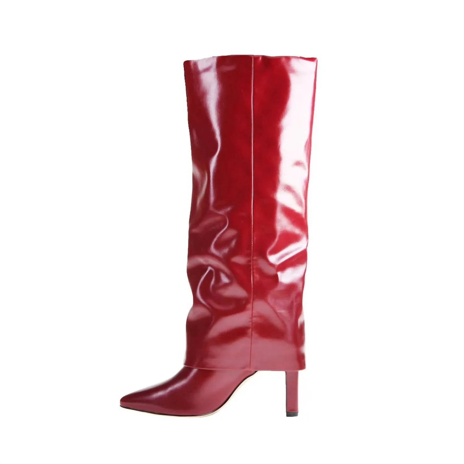 Women's Overlay Red Knee Boot