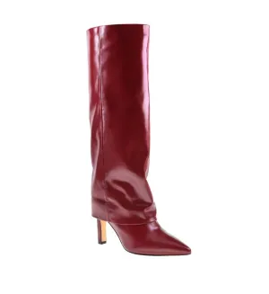 Women's Overlay Red Knee Boot