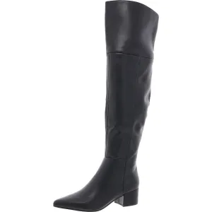 Womens Padded Insole Faux Leather Over-The-Knee Boots