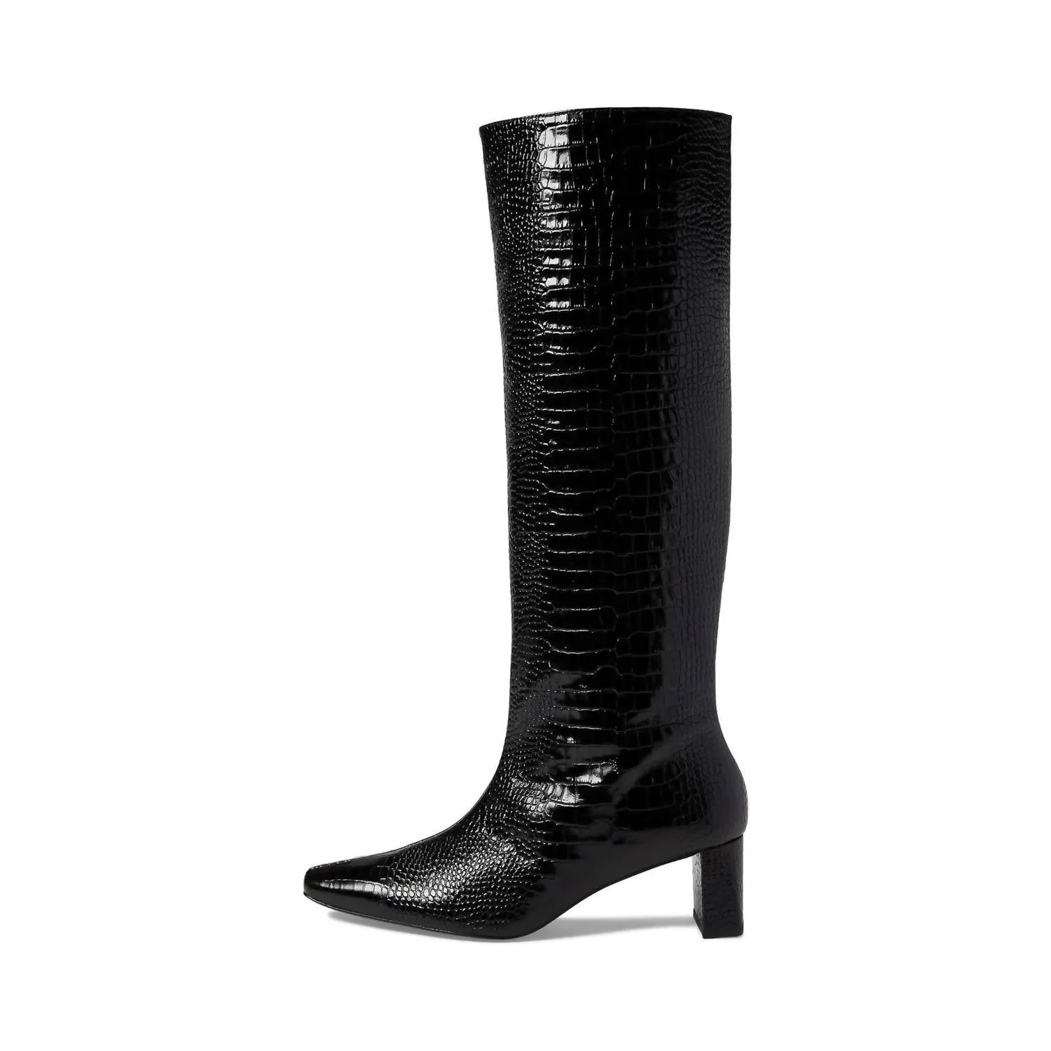 Women's Phoenix Boot In Black Embossed Croc