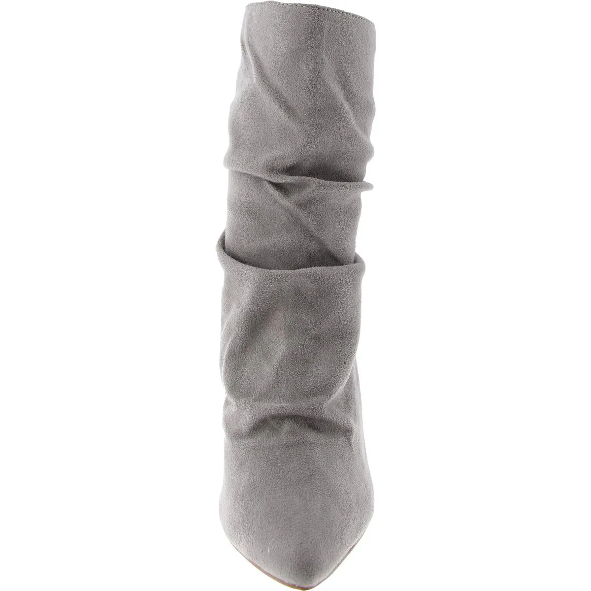 Womens Pointed Toe Slip On Mid-Calf Boots