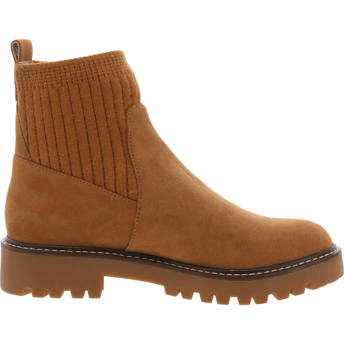 Womens Ribbed Man Made Combat & Lace-Up Boots