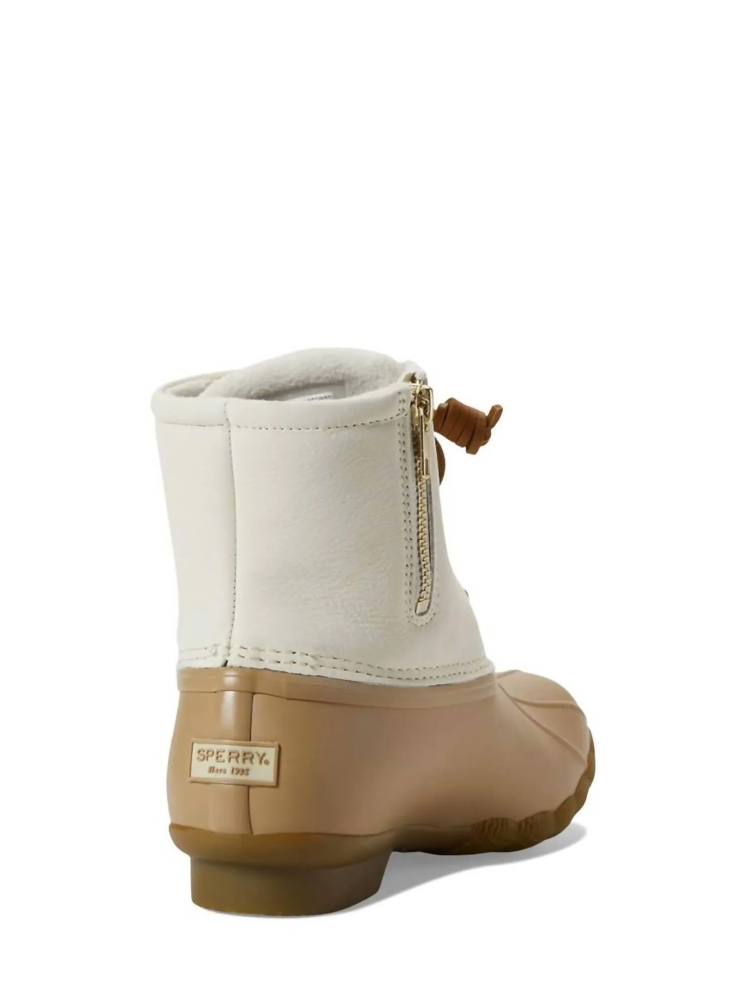 Women's Saltwater Rain Boot In Cream Leather
