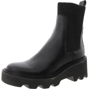 Womens Solid Faux Leather Ankle Boots