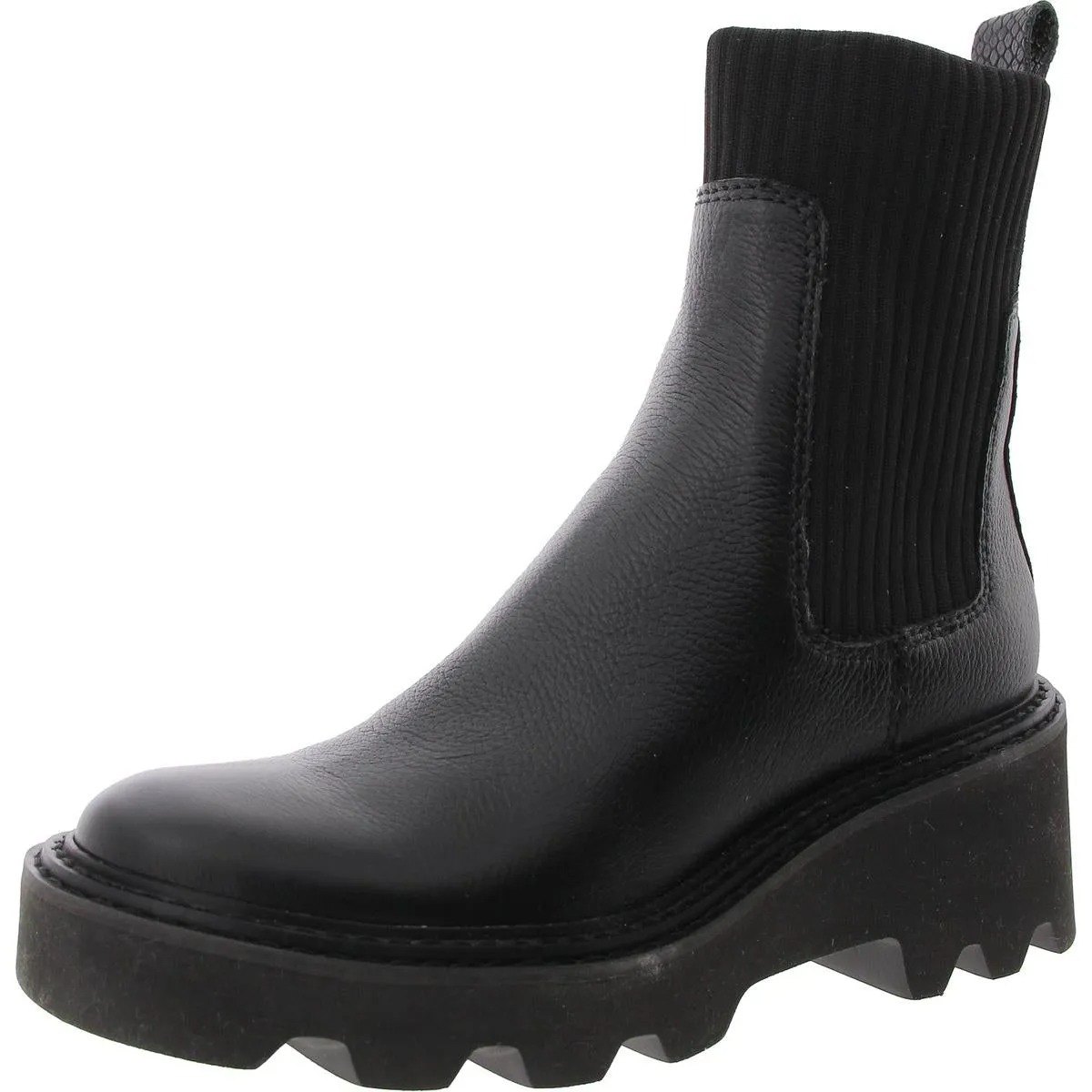 Womens Solid Faux Leather Ankle Boots