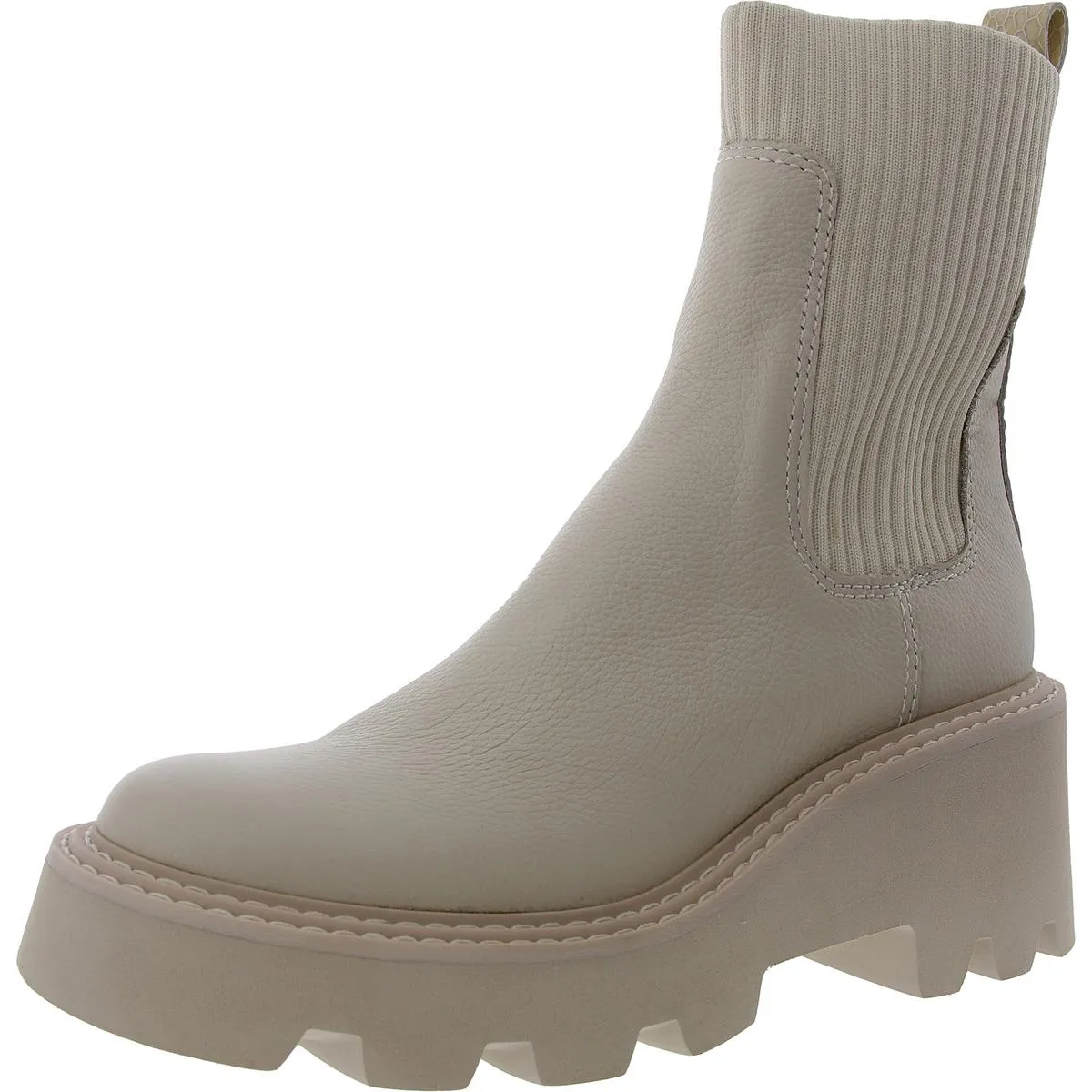 Womens Solid Faux Leather Ankle Boots