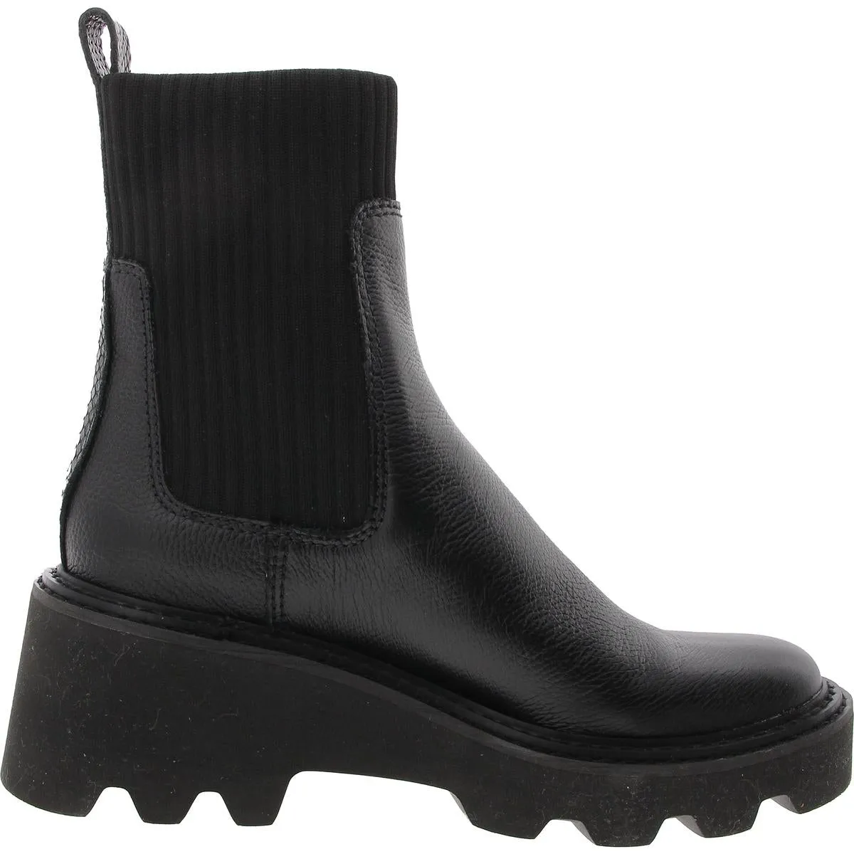 Womens Solid Faux Leather Ankle Boots