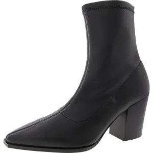 Womens Solid Leather Ankle Boots