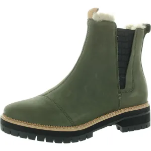 Womens Stretch Leather Ankle Boots