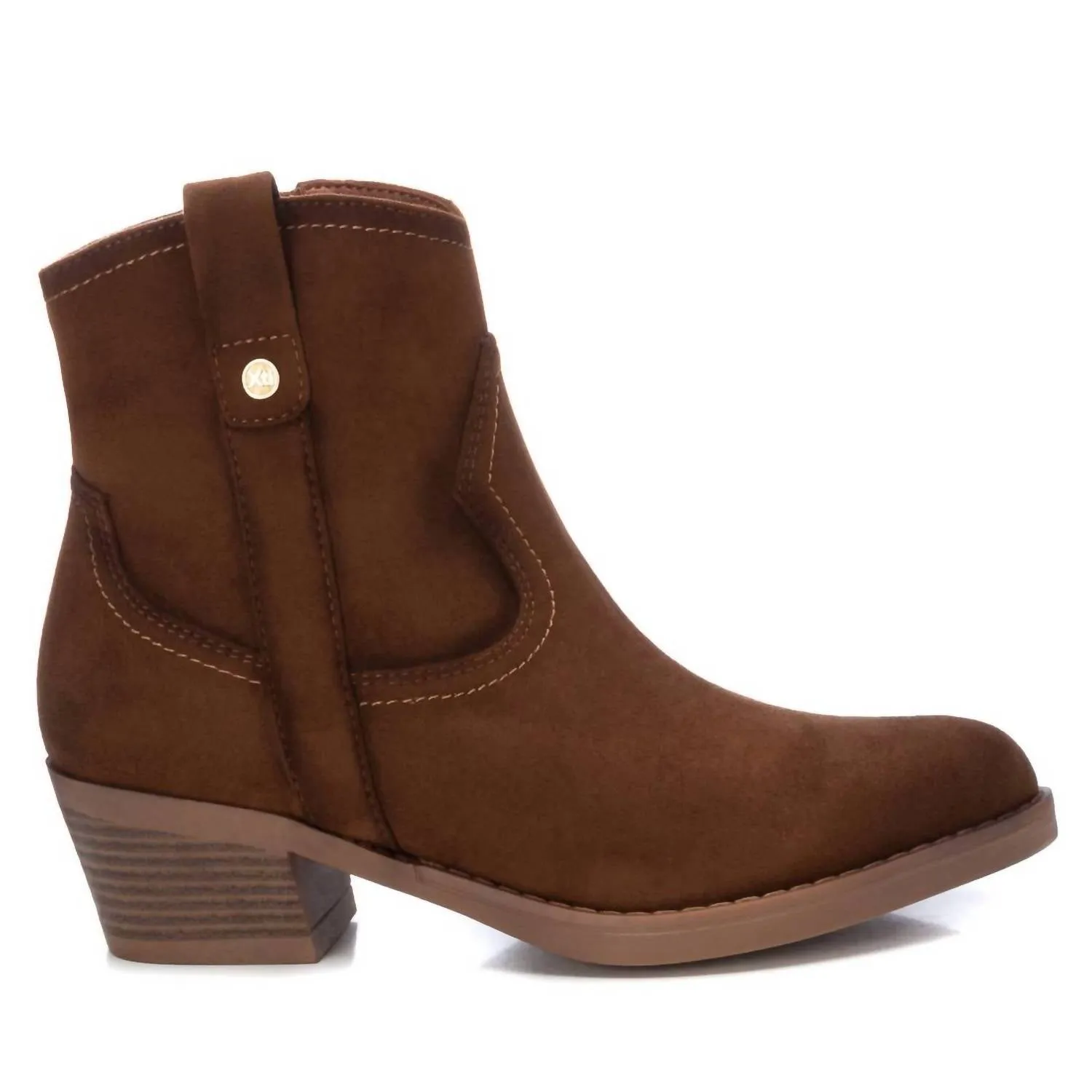 Women's Suede Italian Western Boots In Camel