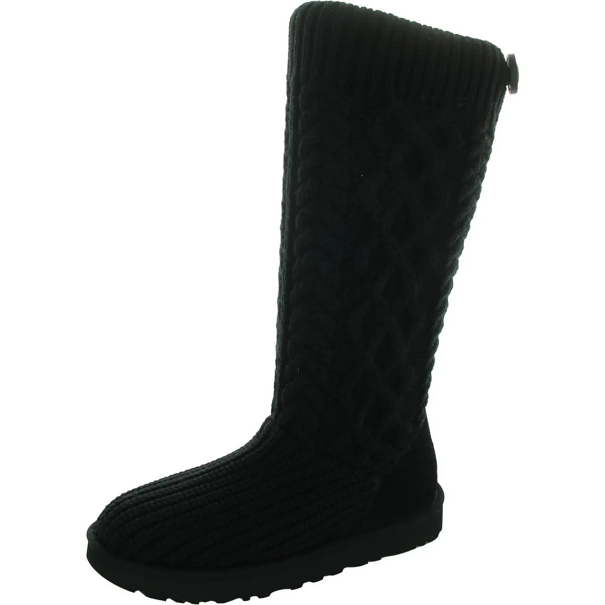 Womens Textured Wool Knee-High Boots