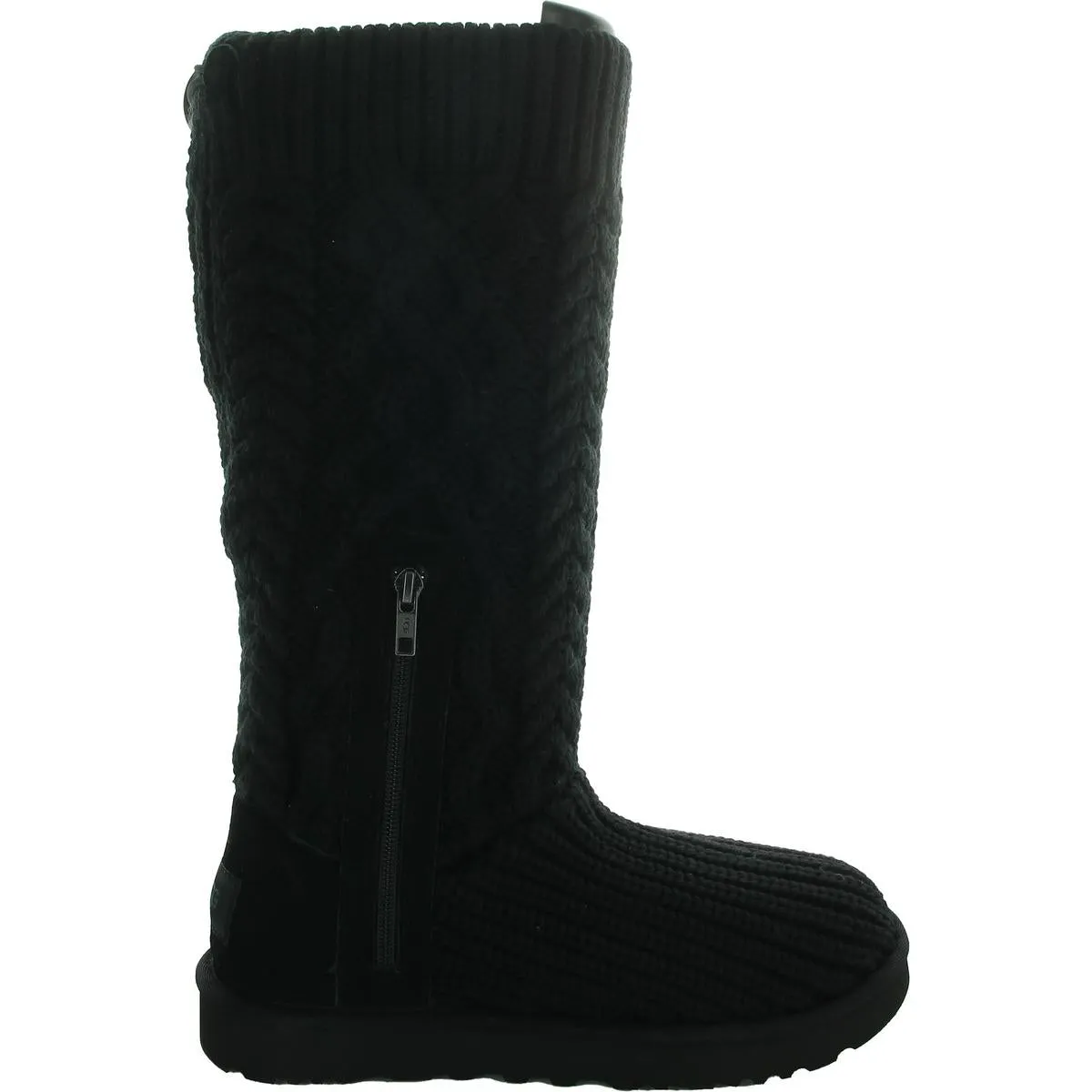 Womens Textured Wool Knee-High Boots