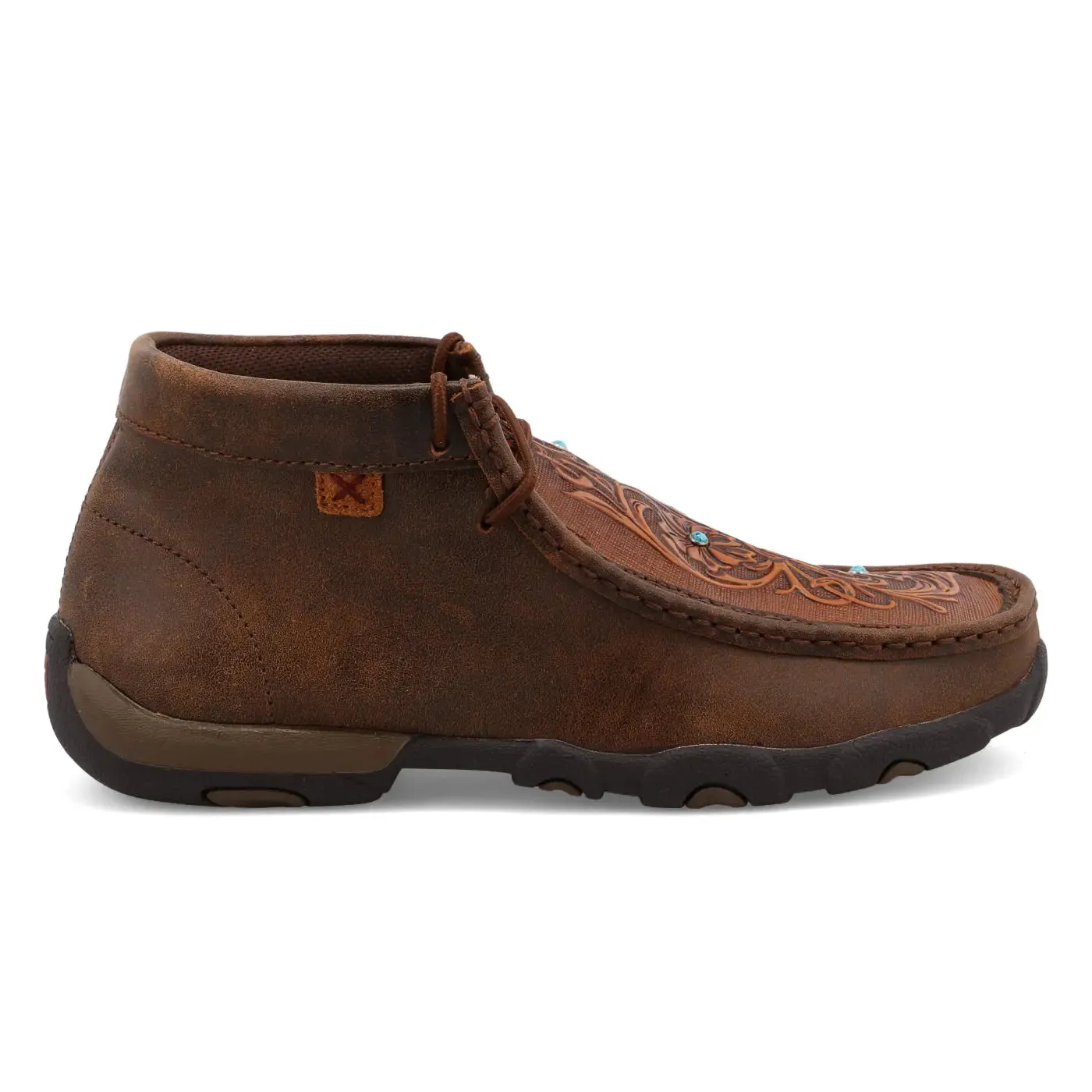 Womens Twisted X Chukka Driving Moc (Tooled)  Classic Comfort & Timeless Style
