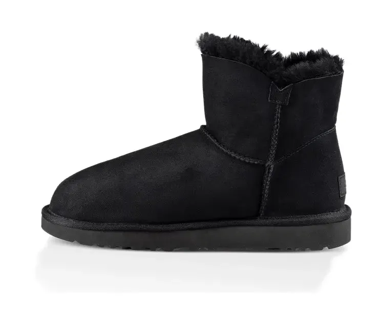 Womens UGG Mini Bailey Button II  Cozy Sheepskin Boot with Versatile Style