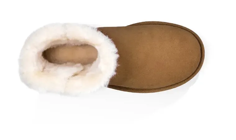Womens UGG Mini Bailey Button II  Cozy Sheepskin Boot with Versatile Style