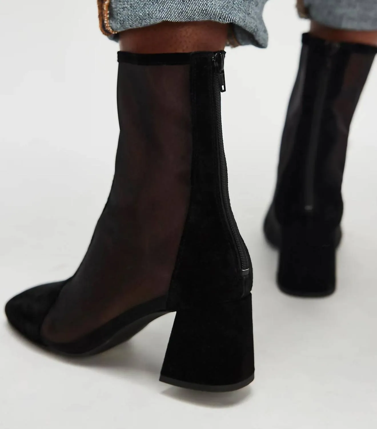 Women's Wisteria Mesh Boots In Black Suede