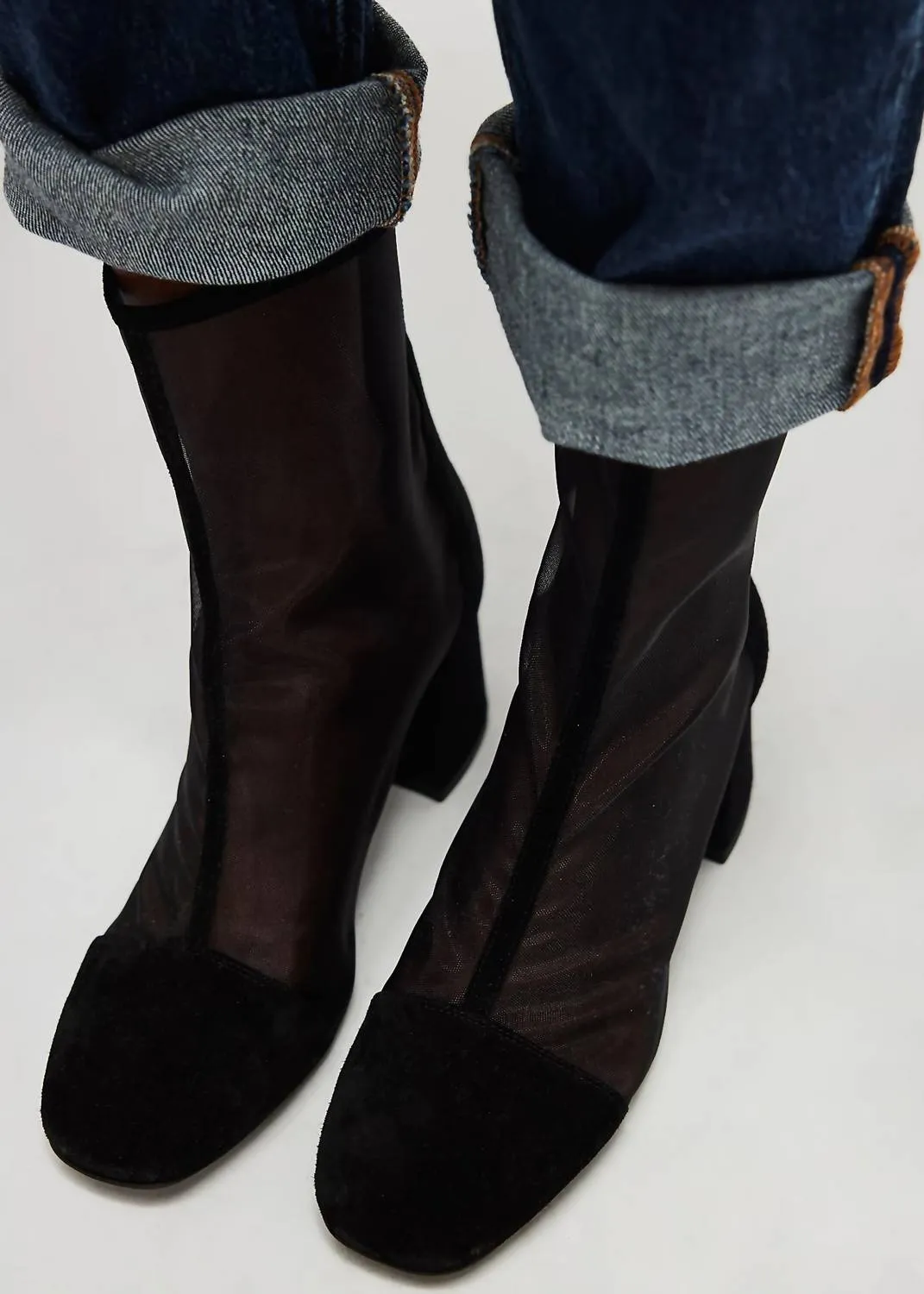 Women's Wisteria Mesh Boots In Black Suede