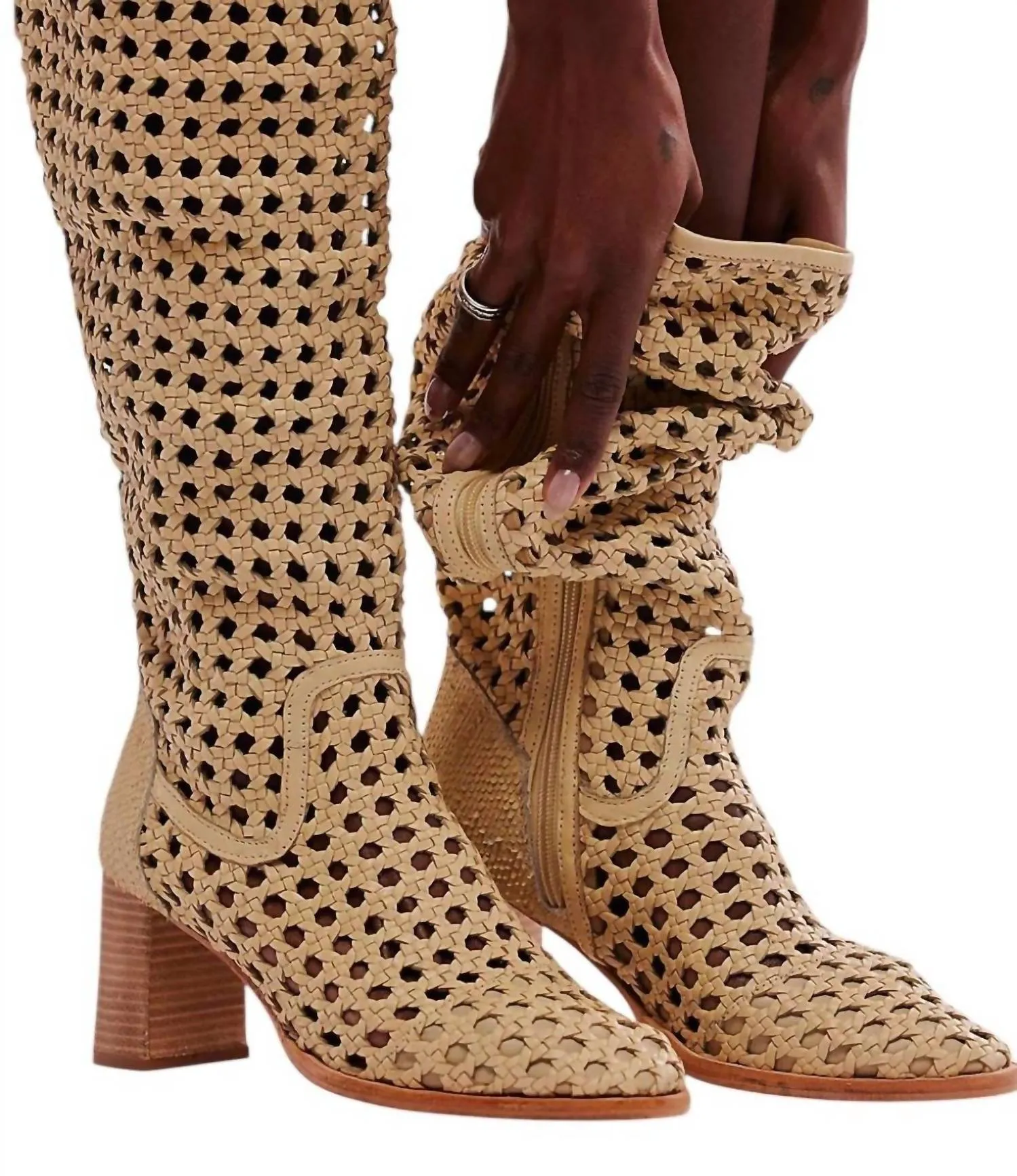 Women's Woodstock Woven Boot In Buttermilk